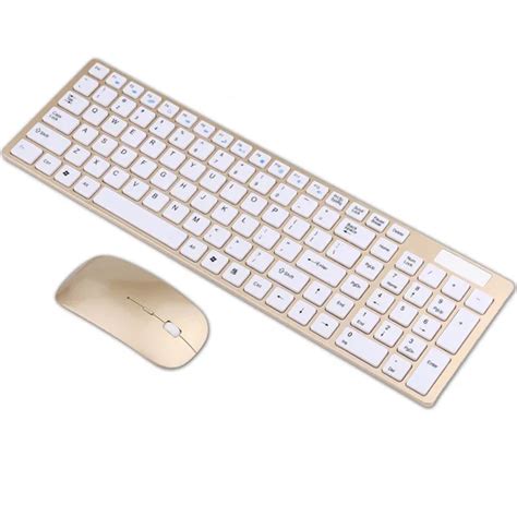 2.4G Wireless Rose Gold Keyboard Mouse Combo Ultra Slim Office Keyboard ...