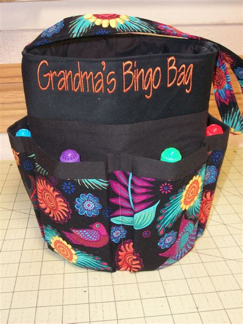 Monogrammed Bingo Bag Tote/ Craft Bag in Las Flores