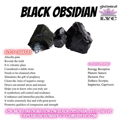 Obsidian — Black | Spiritual crystals, Crystal healing stones, Crystal therapy