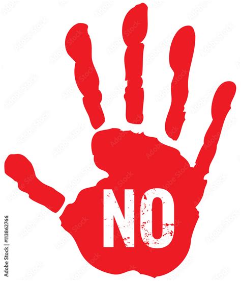 No means no Hand symbol Stock Vector | Adobe Stock