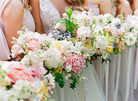 Colorful summer wedding in North Carolina mountains with coral peonies