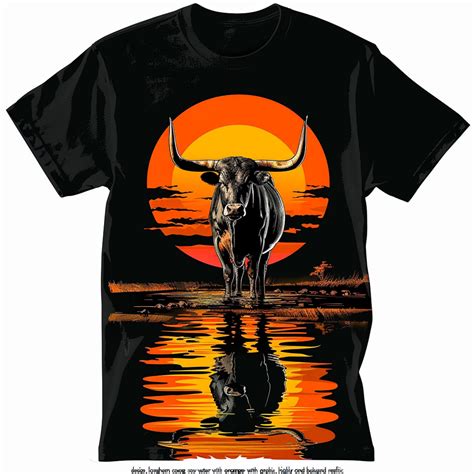 Bold and Beautiful: Black TShirt Collection Featuring Stunning Longhorn ...