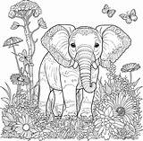 Elephant Coloring Page Great For Beginner Book Pro Vector  sketch template