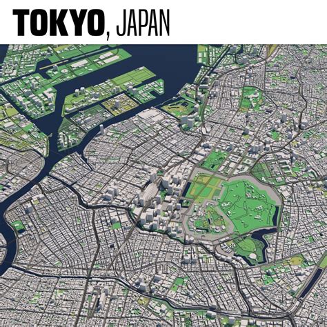 Tokyo Japan 40x40km 3D City Map 3D Model $149 - .max .fbx .obj - Free3D