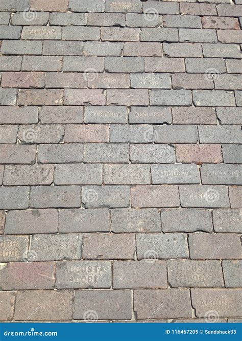 Antique Brick Pavers stock image. Image of weathered - 116467205