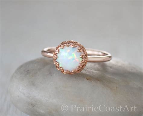 Rose Gold Opal Ring in 14k Rose Gold-Filled Opal Stacking