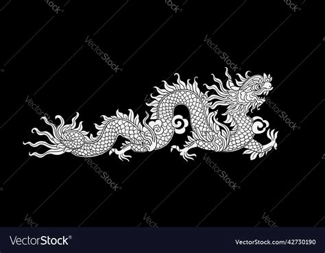 Chinese new year symbol ornate art dragon Vector Image