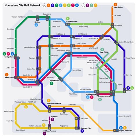 A subway map for our fictional Minecraft city, Greenfield, CA : TransitDiagrams