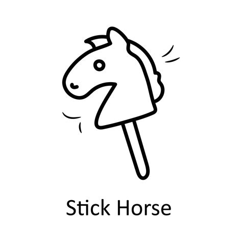 Stick Horse vector outline Icon Design illustration. Toys Symbol on White background EPS 10 File ...