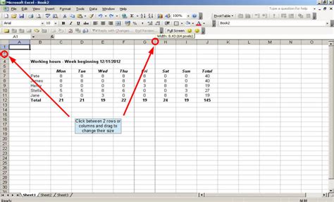 Formatting in Excel