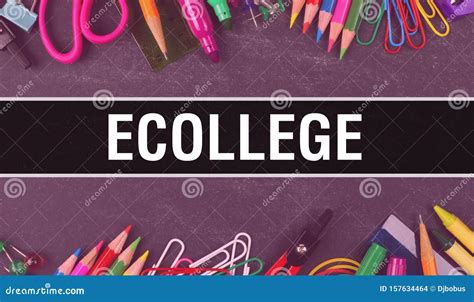 Ecollege Text Written On Education Background Of Back To School Concept. Ecollege Concept Banner ...