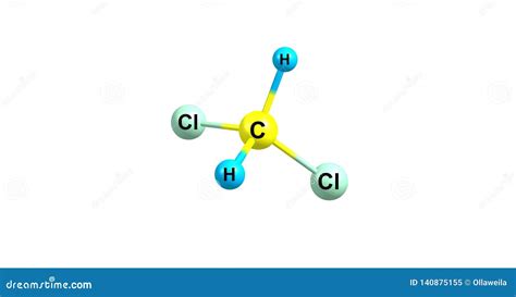 Dichloromethane Molecular Structure Isolated on White Stock Illustration - Illustration of ...