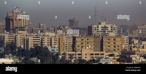 Aerial photo of the city of Baghdad, and shows where residential ...