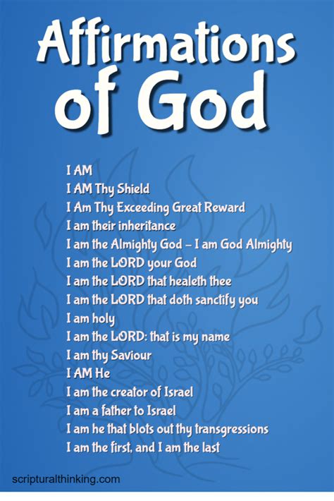 Affirmations of God – Discover Who God Says He Is | Affirmations, Bible ...