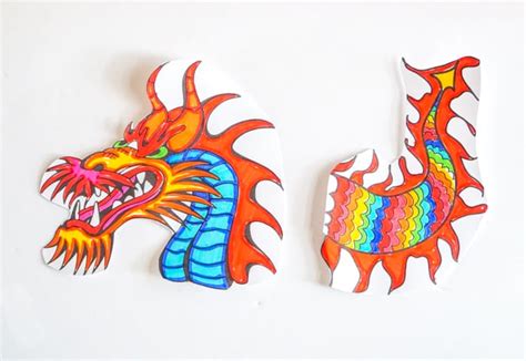 Chinese Dragon Puppet Kids Craft With Printable Dragon Template ...