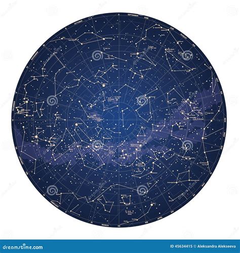 Detailed Sky Map Southern Hemisphere With Names Of Stars Stock | Images ...