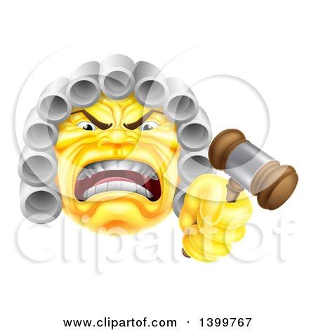 Yellow Angry Judge Holding a Gavel Emoji Emoticon Smiley Posters, Art Prints by - Interior Wall ...