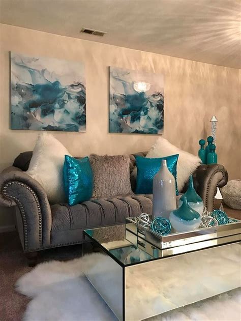 45+ Creative DIY Wall Decor for Living Room | Teal living rooms, Living room turquoise, Teal ...