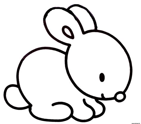 Coloriage lapin facile simple enfant - JeColorie.com