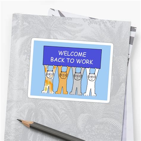 "Welcome Back to Work, Cartoon Cats." Stickers by KateTaylor | Redbubble