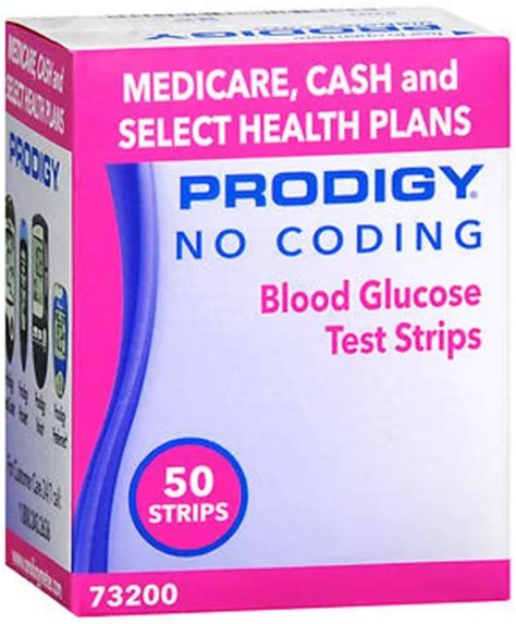 PRODIGY NO CODING Blood Glucose Test Strips,100 Ct (2 Boxes of 50 Each) $18.99 - PicClick