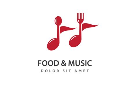 Food Music illustration vector design template