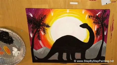 Dinosaur Painting - Learn To Paint This Step By Step | Canvas painting diy, Simple canvas ...