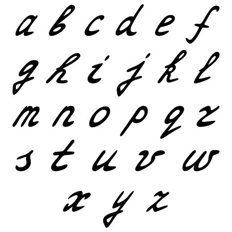 The alphabet is written. English. Lowercase small letters. Vector collection. Contour on an ...