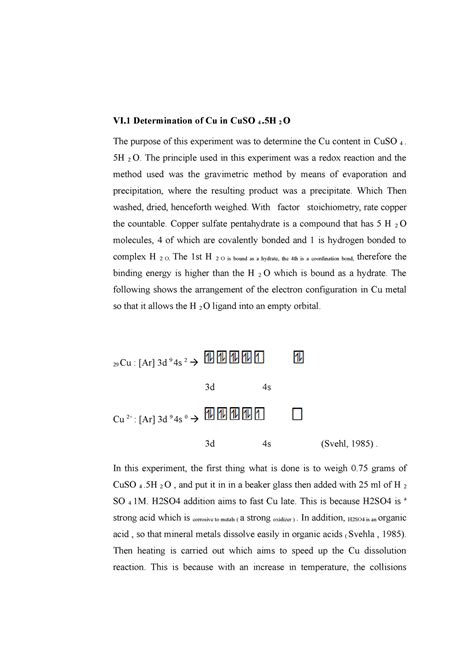 Determination of Cu in Cu SO4 - 5H 2 O The purpose of this experiment ...