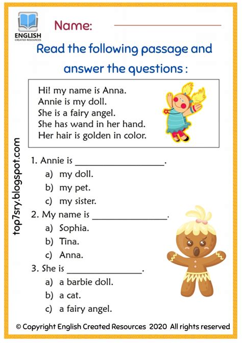 Reading Comprehension Grade 1