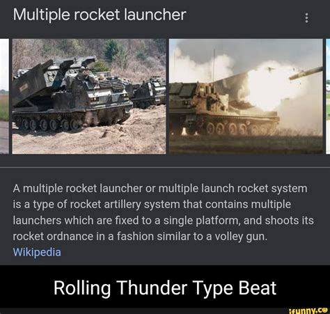 Multiple rocket launcher A multiple rocket launcher or multiple launch rocket system is a type ...