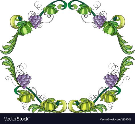 A grape vine border Royalty Free Vector Image - VectorStock