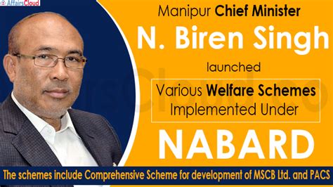 New NABARD Schemes Launched by Manipur CM Biren Singh; NABARD Sanctioned Development Projects in ...