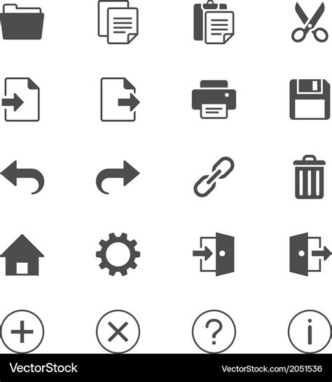 Application toolbar flat icons Royalty Free Vector Image