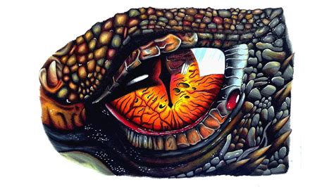 How To Draw: Smaug's Eye (Dragon Eye) - YouTube