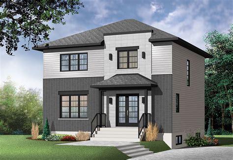 Two-story modern house plan with open floor plan - 9522