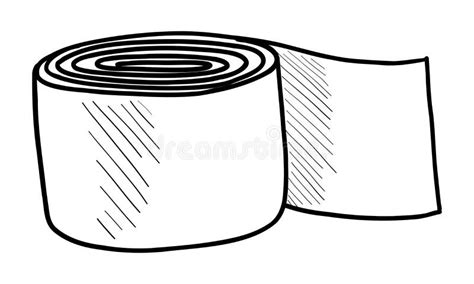 VECTOR ILLUSTRATION of an ELASTIC BANDAGE ISOLATED on a WHITE BACKGROUND. DOODLE DRAWING by HAND ...