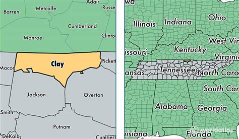 Detailed Tennessee Time Zone Map