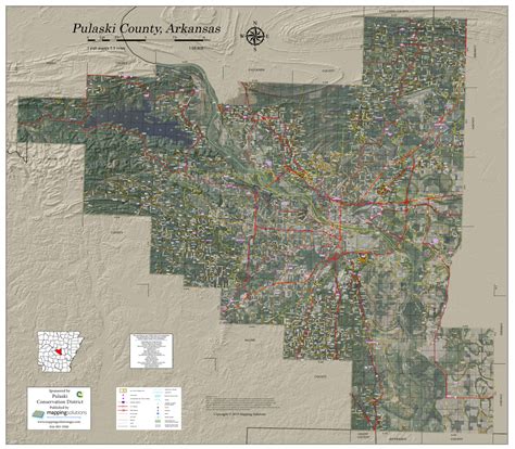 Pulaski County Arkansas 2022 Aerial Wall Map | Mapping Solutions