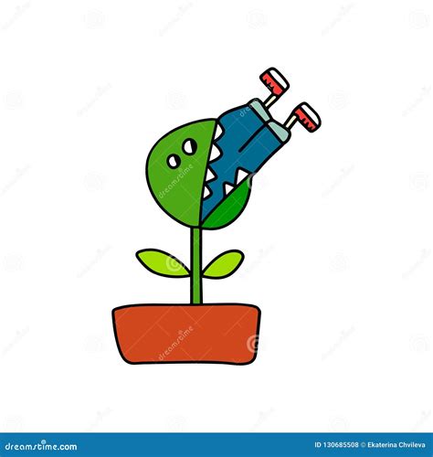 Man Eating Plant Illustration Forprints Posters and T Shirt Design ...