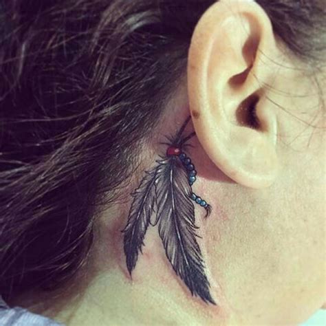 Pin by Jacoda Waier on tattoo ideas | Behind ear tattoos, Feather tattoo behind ear, Ear tattoo