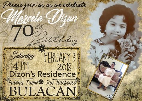 Vintage Sample design for 70th Birthday Invitation - Get Layout