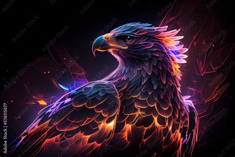 Abstract Neon Light Eagle, Artwork Design, Digital Art, Wallpaper ...