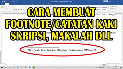 Cara Membuat Catatan Kaki/Footnote Skripsi dan Makalah - YouTube