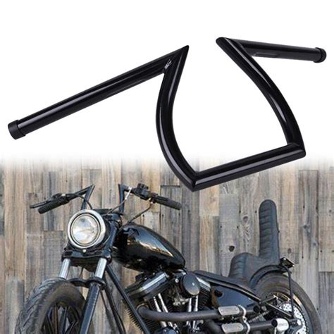 Black Drag 1" Z Bar Handlebar For Harley Custom Chopper Softail Dyna ...