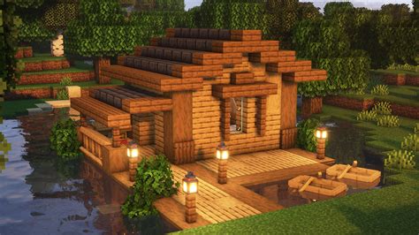 A lakeside house : Minecraft