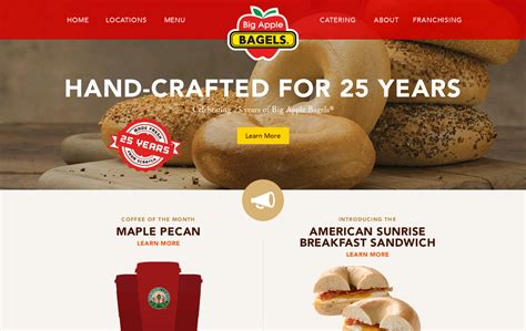 Big Apple Bagels Website is a Web Design Inspiration