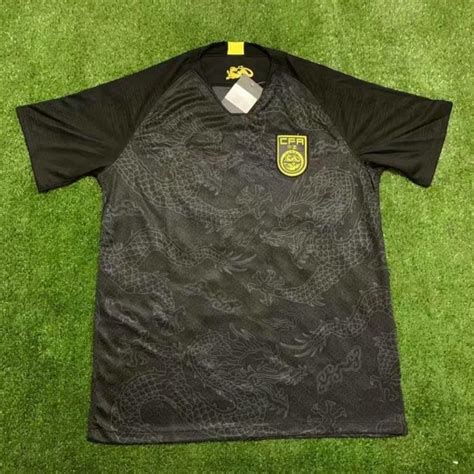 2024 China National Team Mens Away Soccer Jersey Black Dragon ...