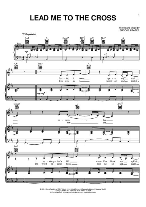 Lead Me To The Cross" Sheet Music for Piano/Vocal/Chords - Sheet Music Now