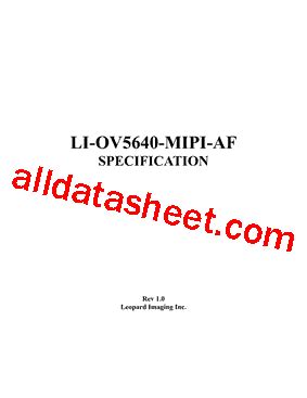 LI-OV5640-MIPI-AF Datasheet(PDF) - Leopard Imaging Inc.